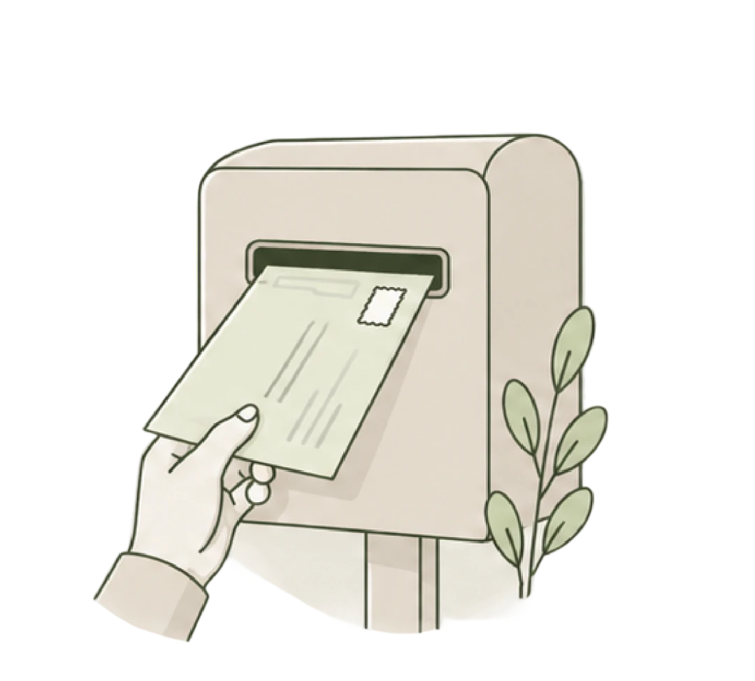 Mailing the prepaid sample envelope