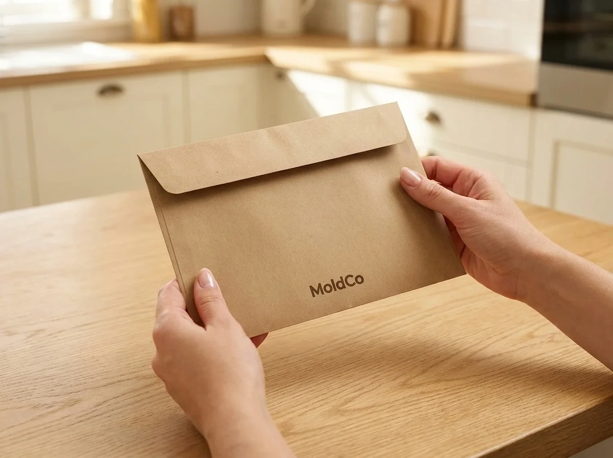 Sealing the sample into the prepaid MoldCo return envelope
